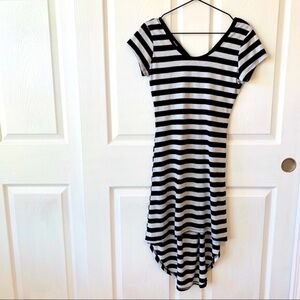 Black & Grey Stripe Bodycon Dress